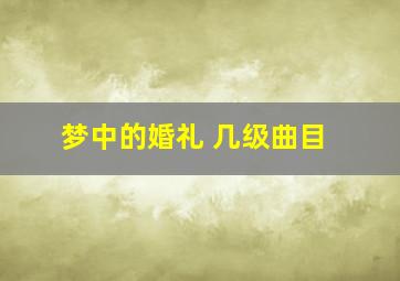 梦中的婚礼 几级曲目